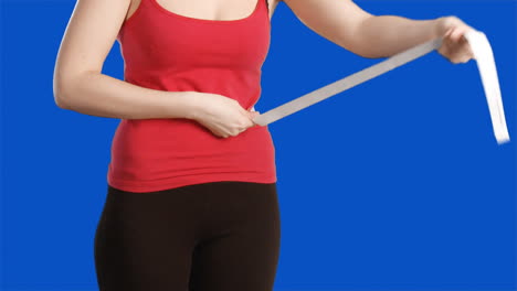 Blue-screen-footage-of-a-woman-working-out