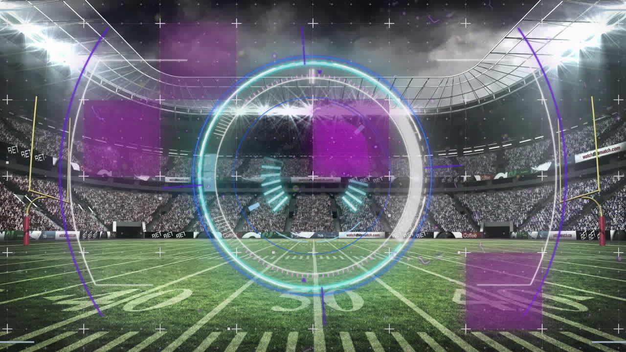Animation of scan scoping over stadium