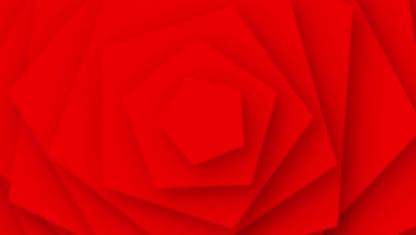 bright red pentagon pattern with duotone shadow abstract