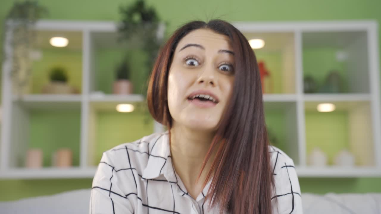 Chatty young woman who likes to talk.