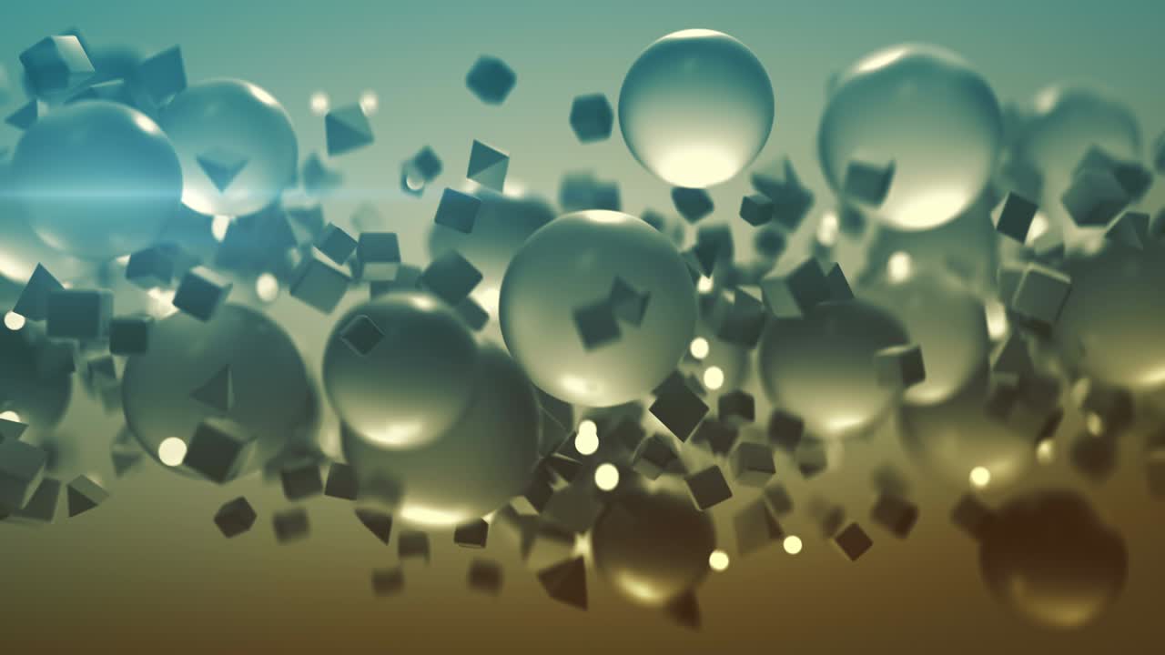 구와 다른 모양의 원활한 루프 3d 렌더링 애니메이션