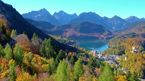 hohenschwangau lake near  castle, bavaria, germany