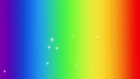 animación de múltiples manchas blancas que se mueven en un bucle sin costuras sobre el fondo del arco iris