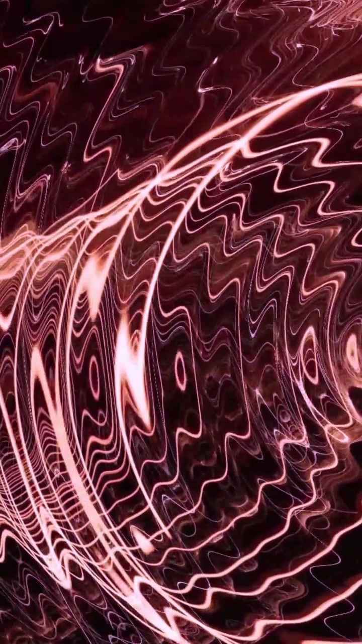 Sfondo in loop astratto con linee ondulate luminose rosa e rosse
