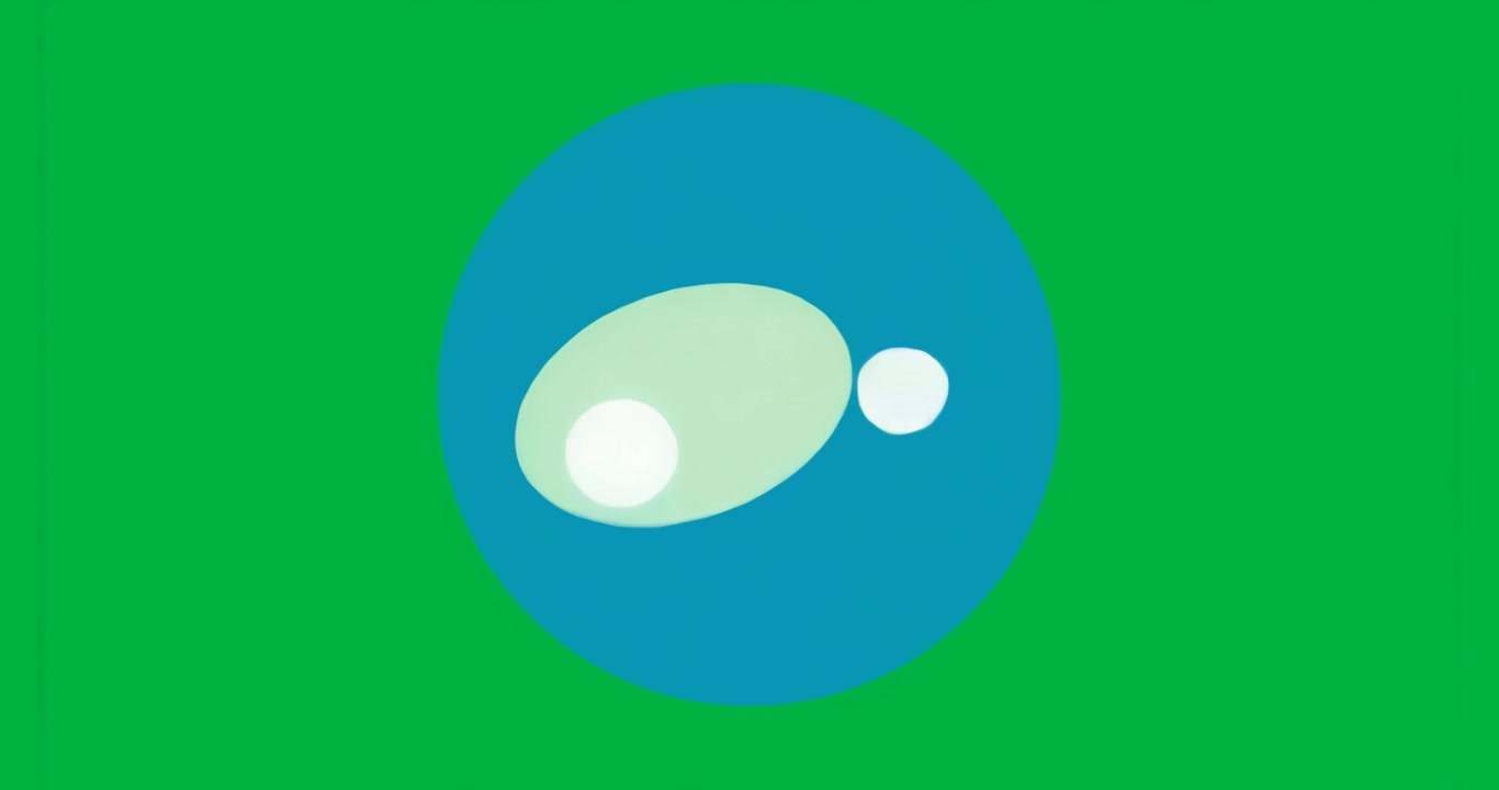On load, blue round animated disc rocking gently revealing 3D thickness over transparent background