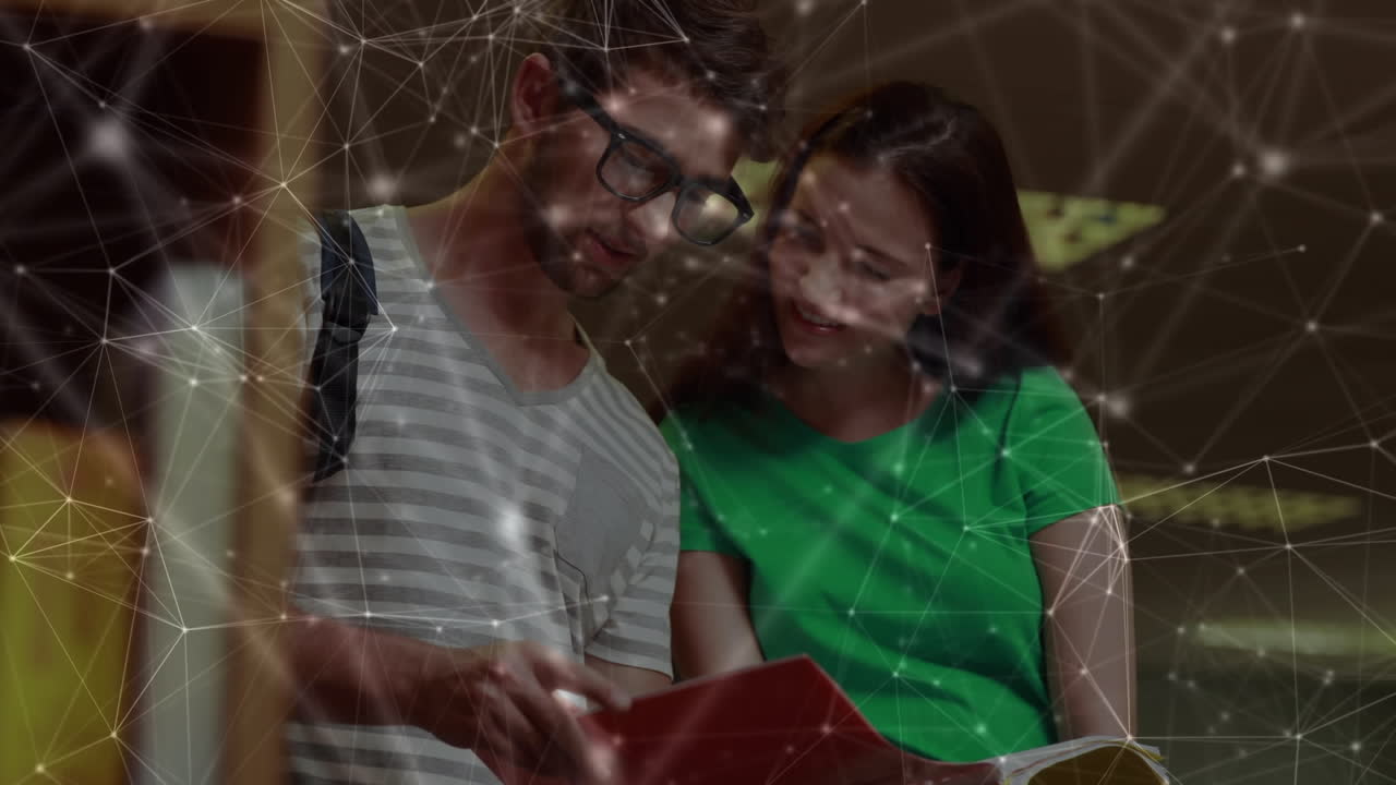 animación de la red de conexiones sobre los estudiantes