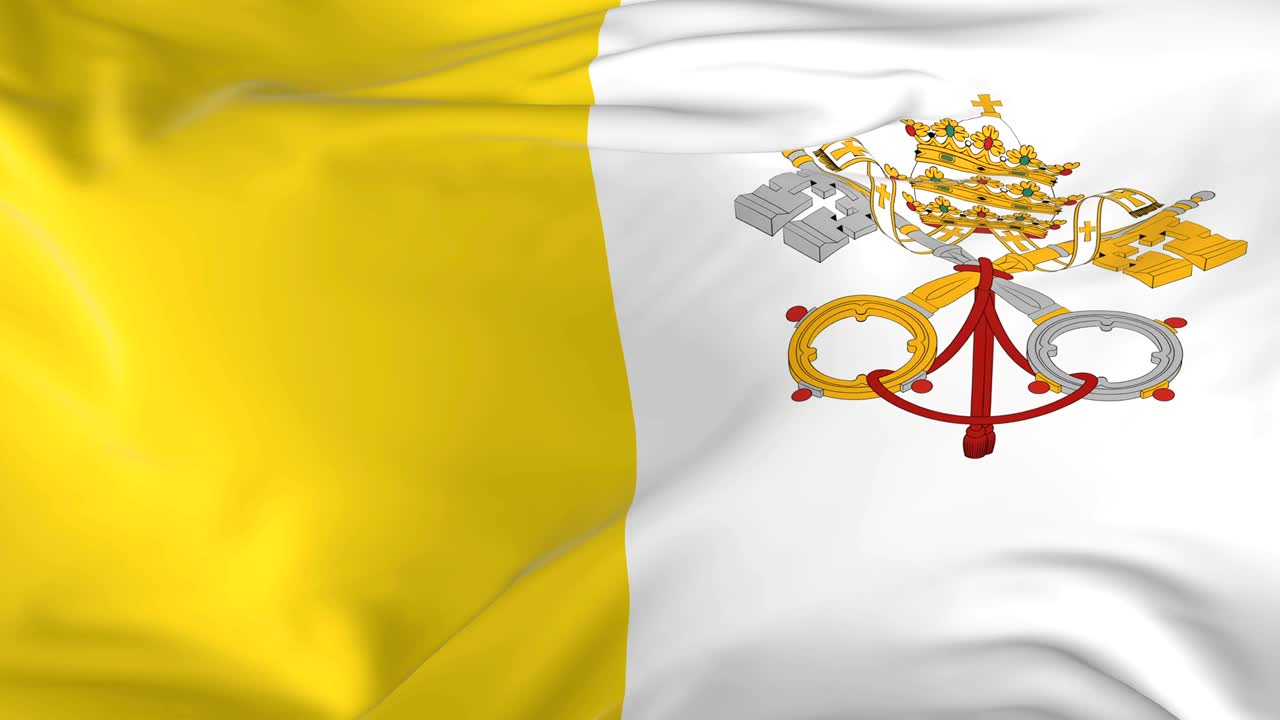agitando una bandera en bucle como fondo del vaticano