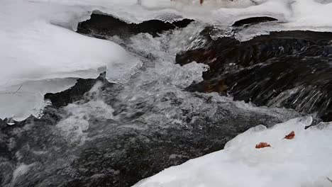 bancos de hielo del río durante el invierno