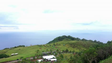 aerial view of caningag mountain park at pintuyan town in southern leyte, philippines