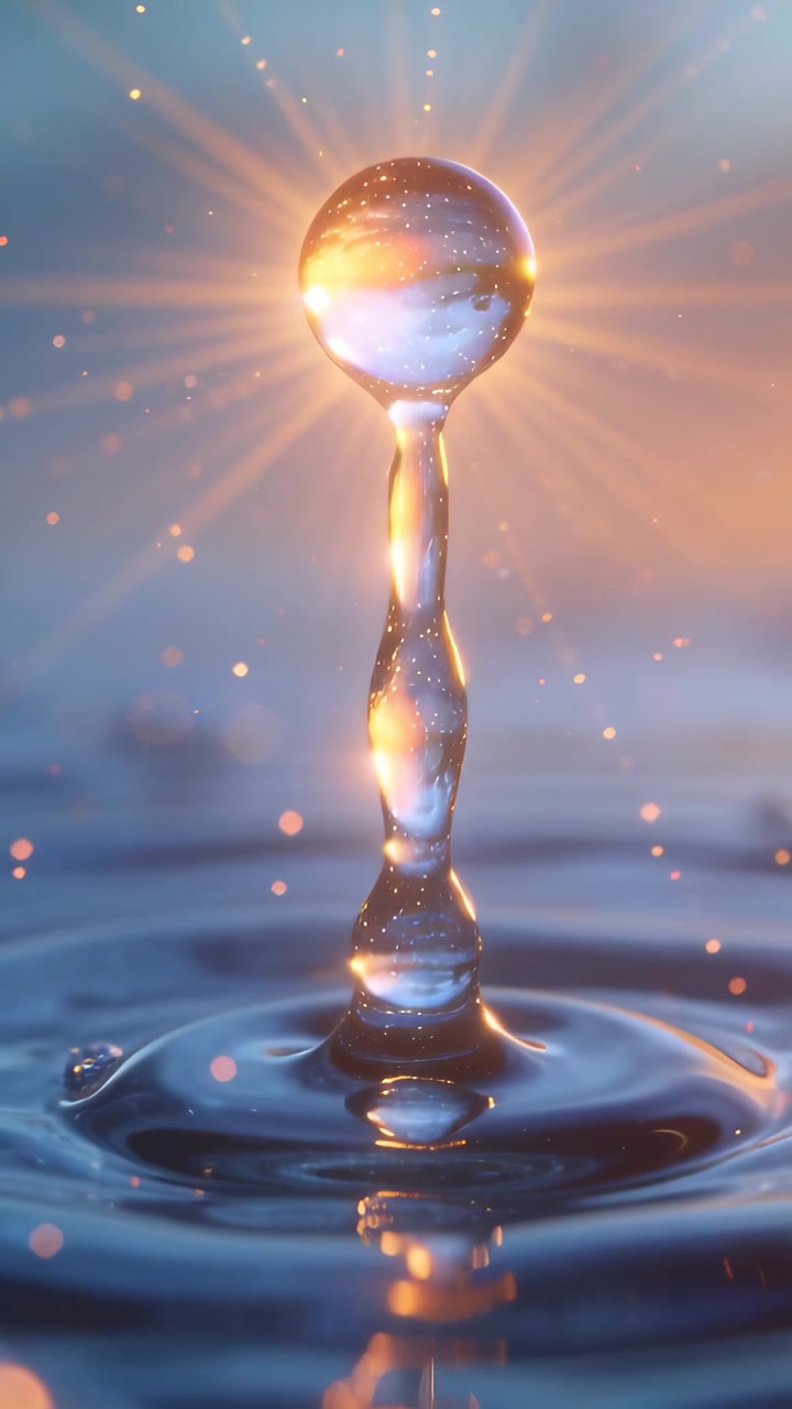 Vertical video: Forming from impact, water column pinching and shedding droplets with backlight