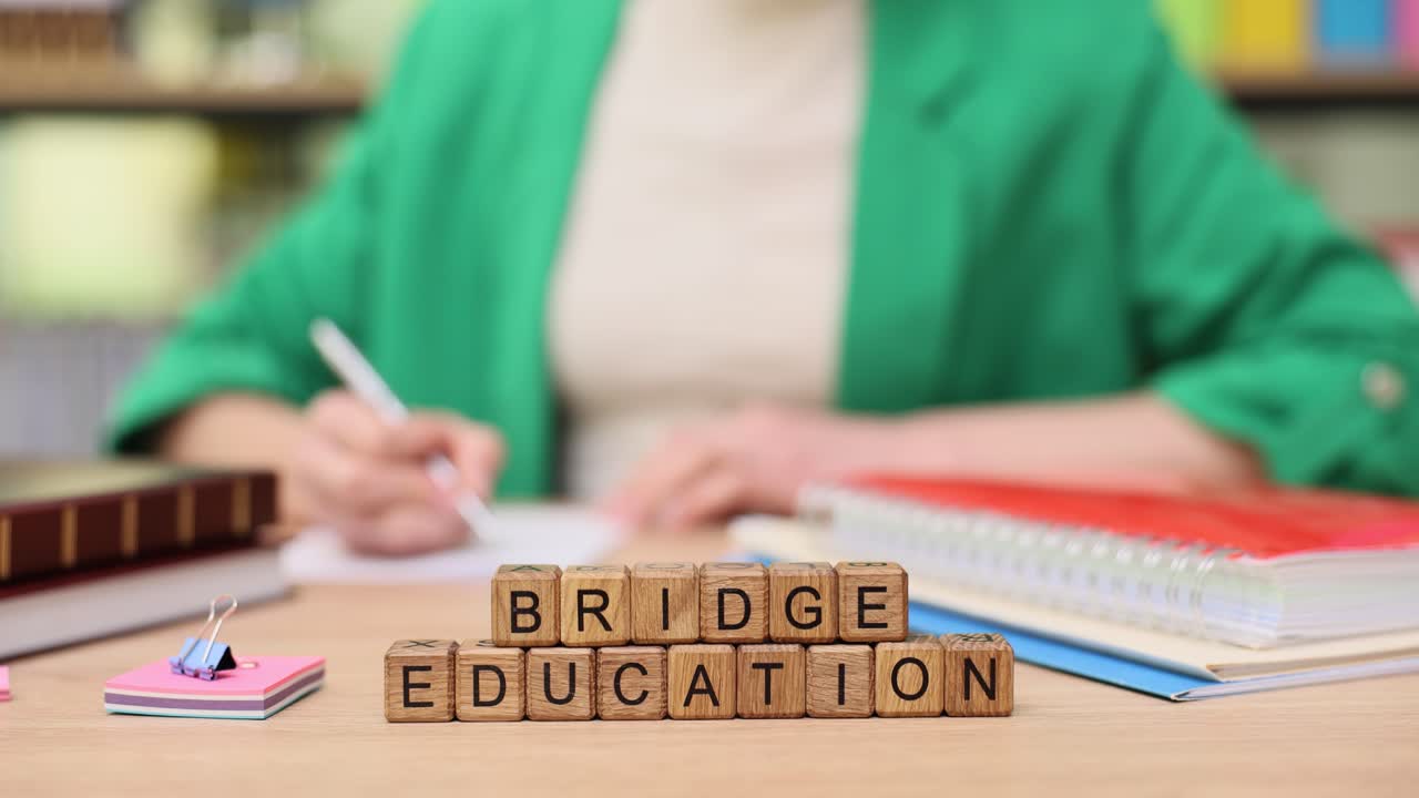 Bridge Education with Wooden Blocks and Books