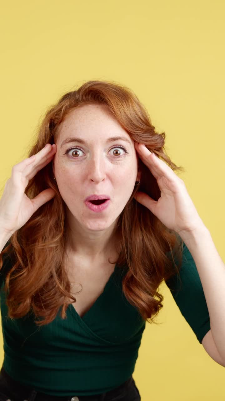 A woman expressing shock and surprise