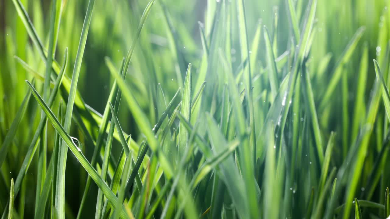 초록 잔디 의 근접적 인 모습