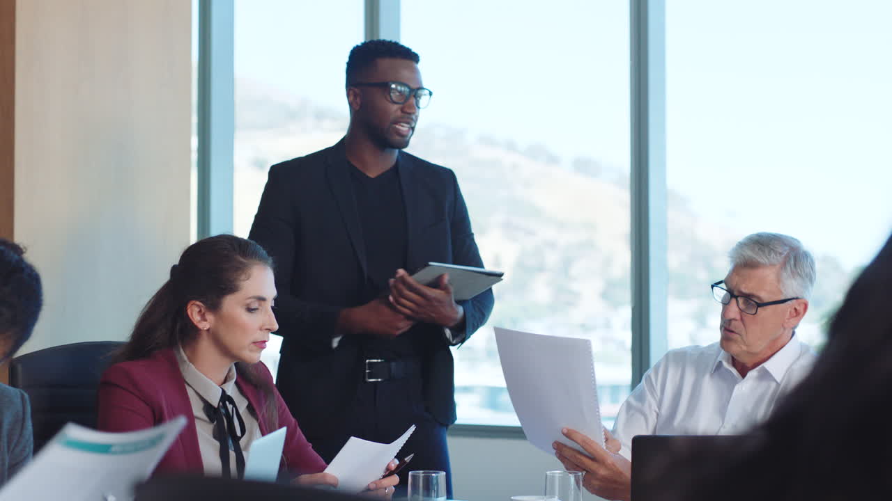 Business meeting, manager and people