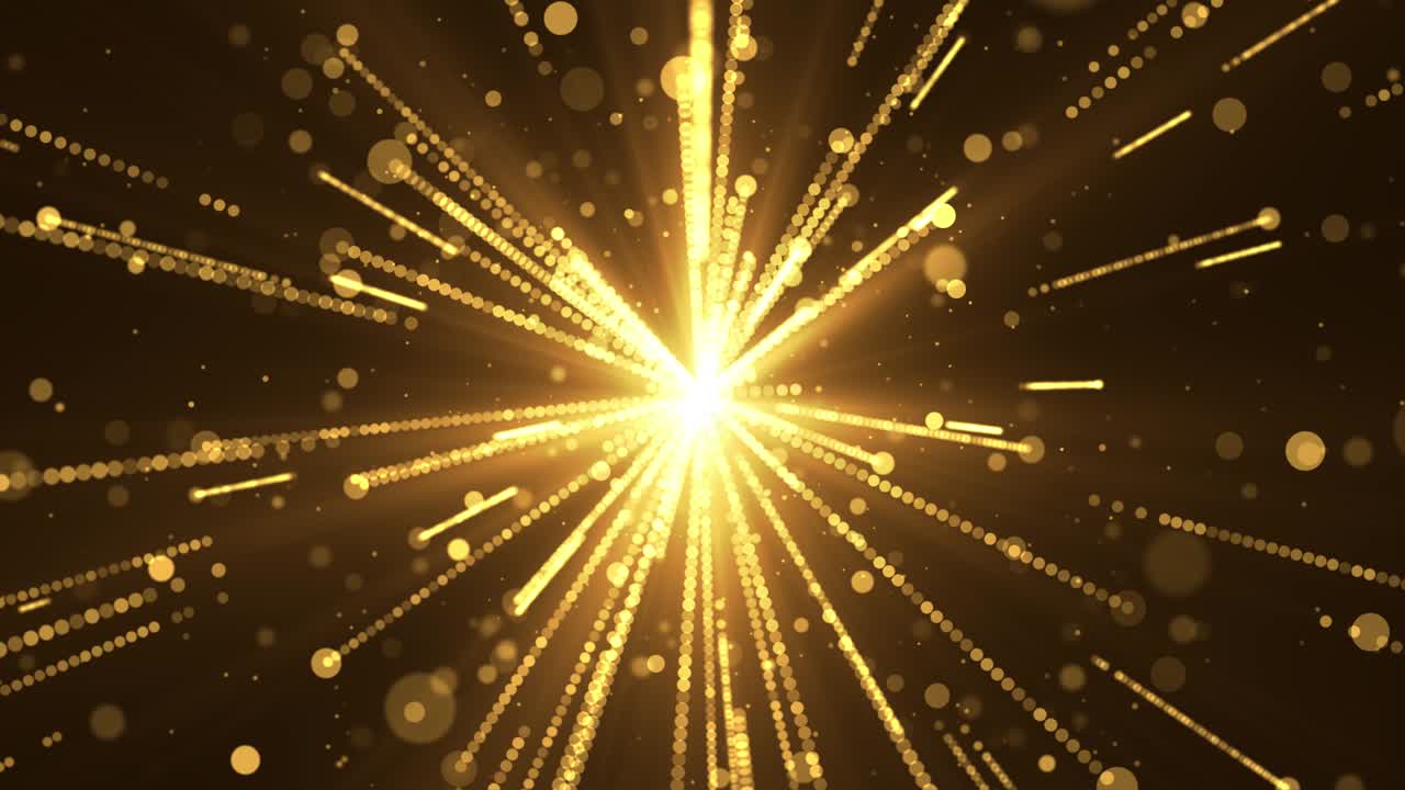4k 루프 골든 스타 및 입자 이벤트 배경