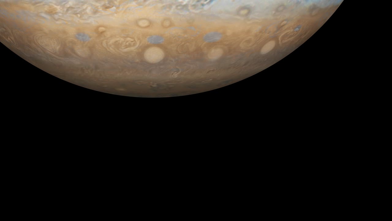 hermoso planeta de júpiter animación. júpiter está girando. el planeta gigante de júpiter de la galaxia de la vía láctea.