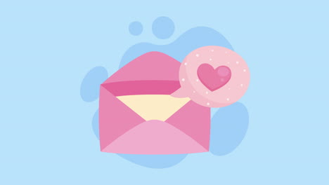 pink envelope with heart