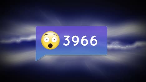 emoji sorprendido en un icono de burbuja de mensaje