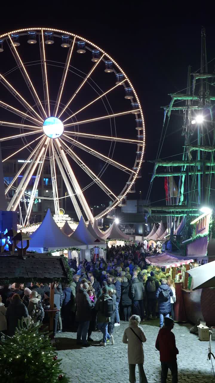 Festive Christmas Market at Night