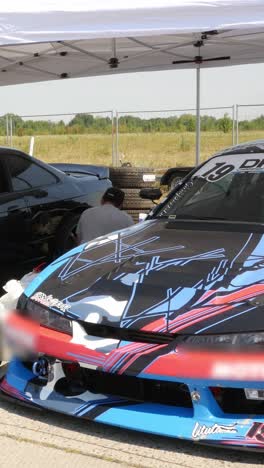 drift cars in garage area