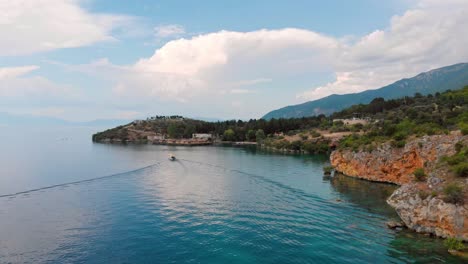 aerial shot of macedonia coast