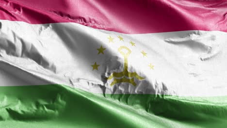 tajikistan textile flag waving on the wind loop. tajik banner swaying on the breeze. fabric textile tissue. full filling background. 10 seconds loop.