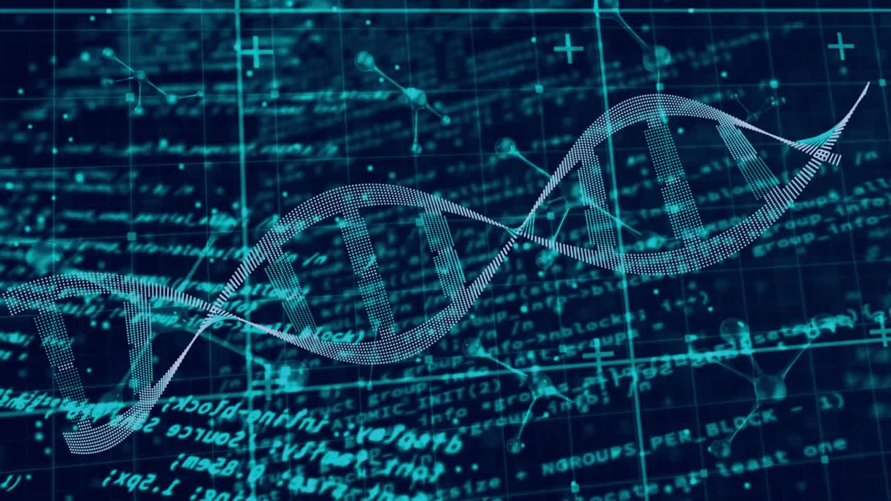 SUBSCRIBE sliding, 3D DNA helix undulating, notifications piling then fading, showing social noise