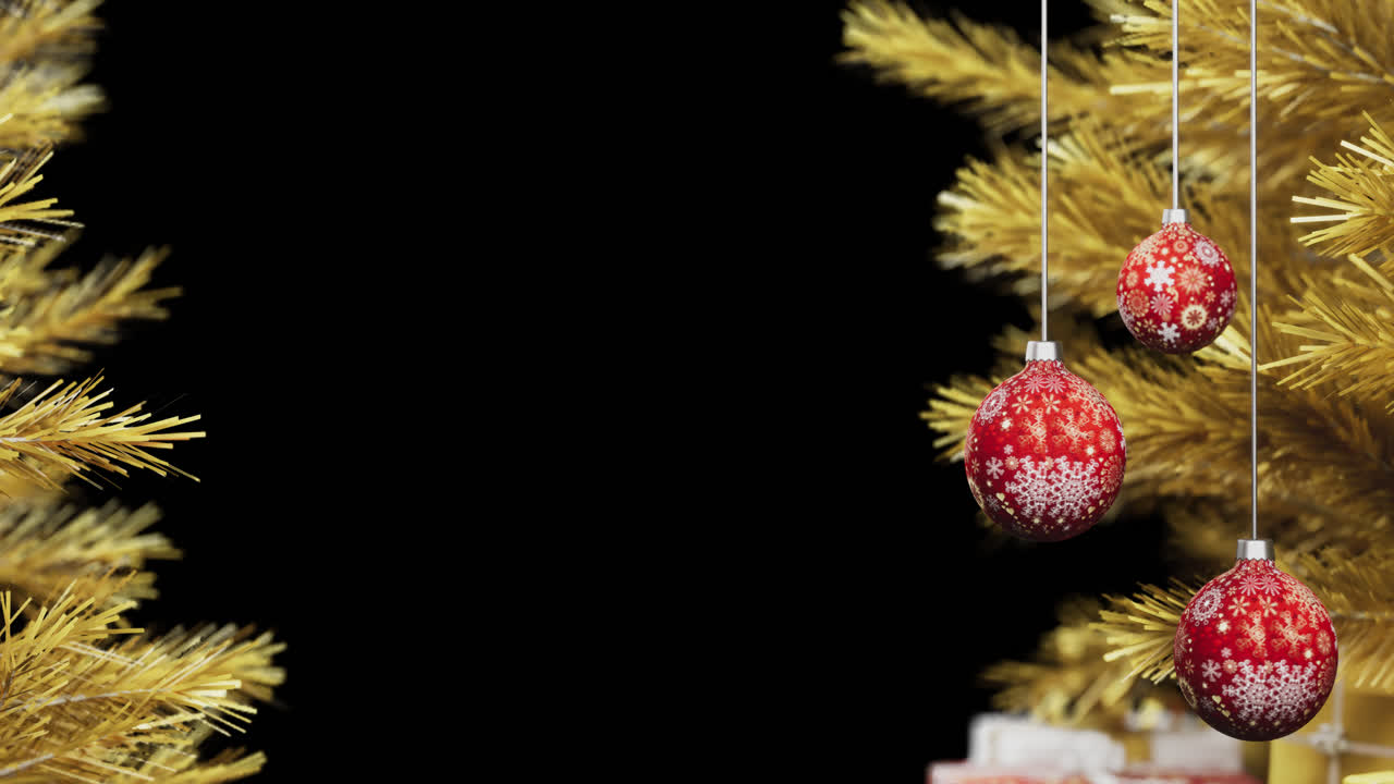 adornos de navidad en un árbol de navidad de oro