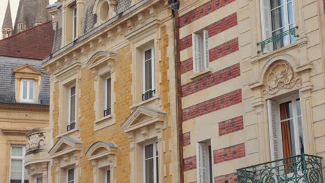 closeup shot of historic architecture of buildings of caen, france