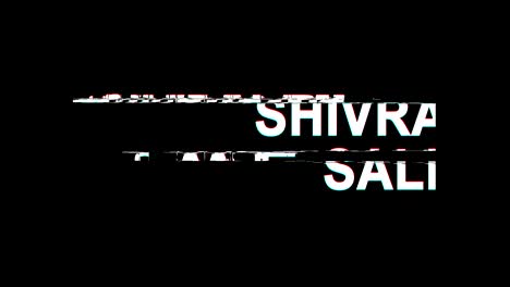 shivratri venta efecto de glitch texto distorsión de televisión digital animación de bucle 4k
