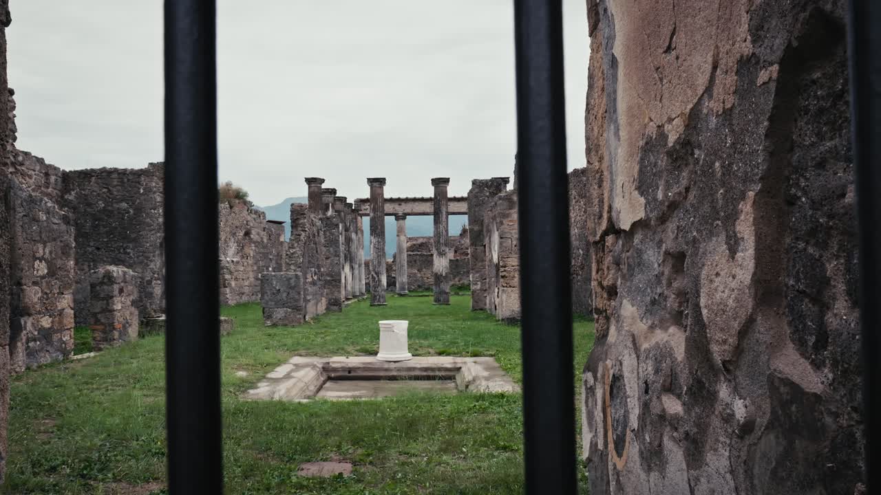 Pompeii's ancient columns, Naples, Italy