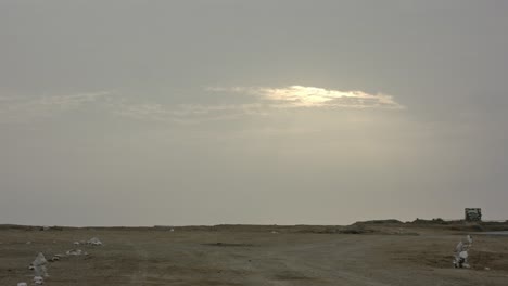 rugged terrain landscape of gwadar balochistan in pakistan at sunset