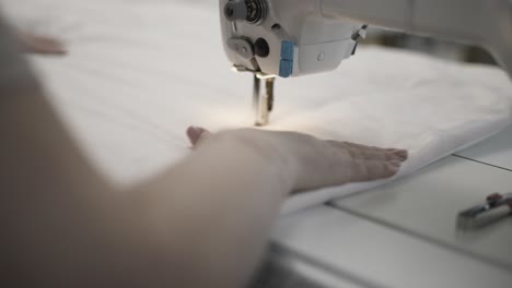 sewing machine in action