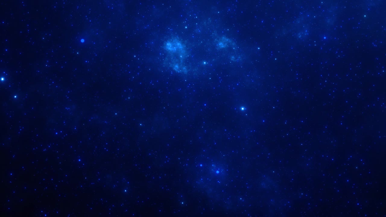 Panorama 4K astratto blu 3D di galassia, nebulosa, spazio, universo, sfondo cosmico di viaggio nello spazio profondo con stelle.