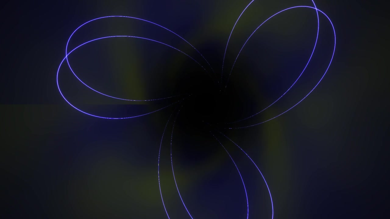 Abstracte gloeiende blauwe lijnen roterend op een donkere achtergrond