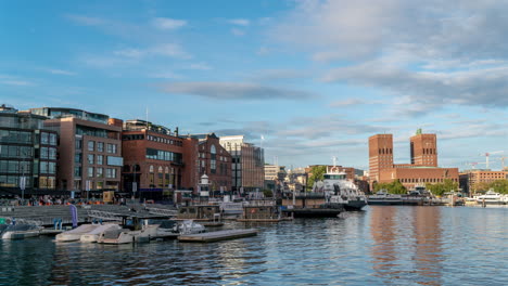 Timelapse-Diurno-Del-Paisaje-Urbano-De-Oslo