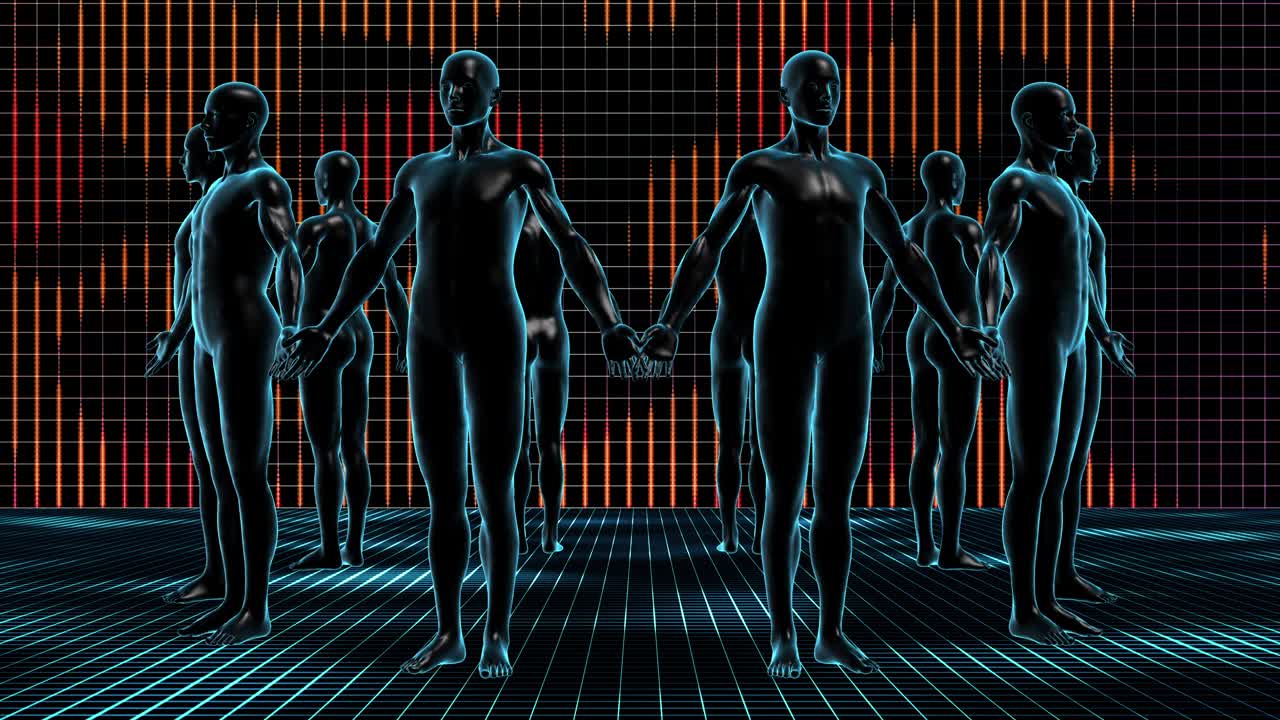 абстрактная концепция человеческой солидарности, инклюзии и единства - беспрепятственное цикл