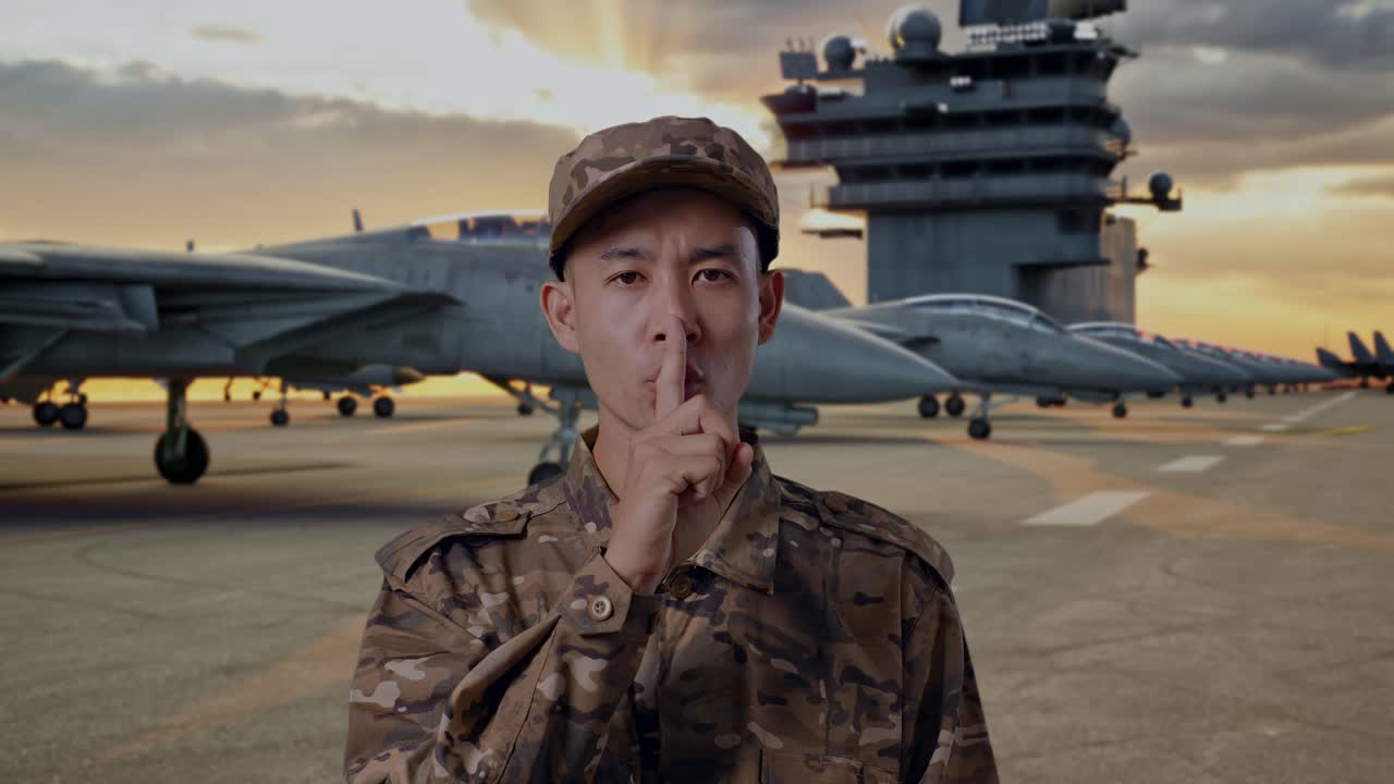 Military Personnel on Aircraft Carrier Deck
