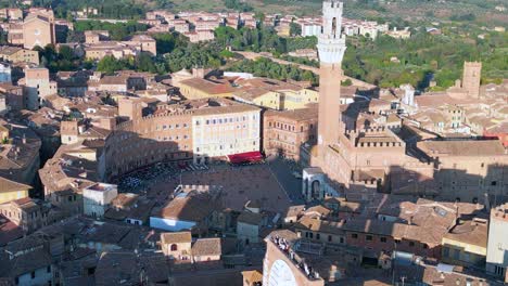 아름다운 피아자 델 포 (piazza del campo) 중세 도시 시에나 (tuscany, 이탈리아)