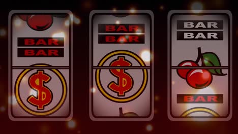 slot machine winnende animatie omringd door bokeh-effect