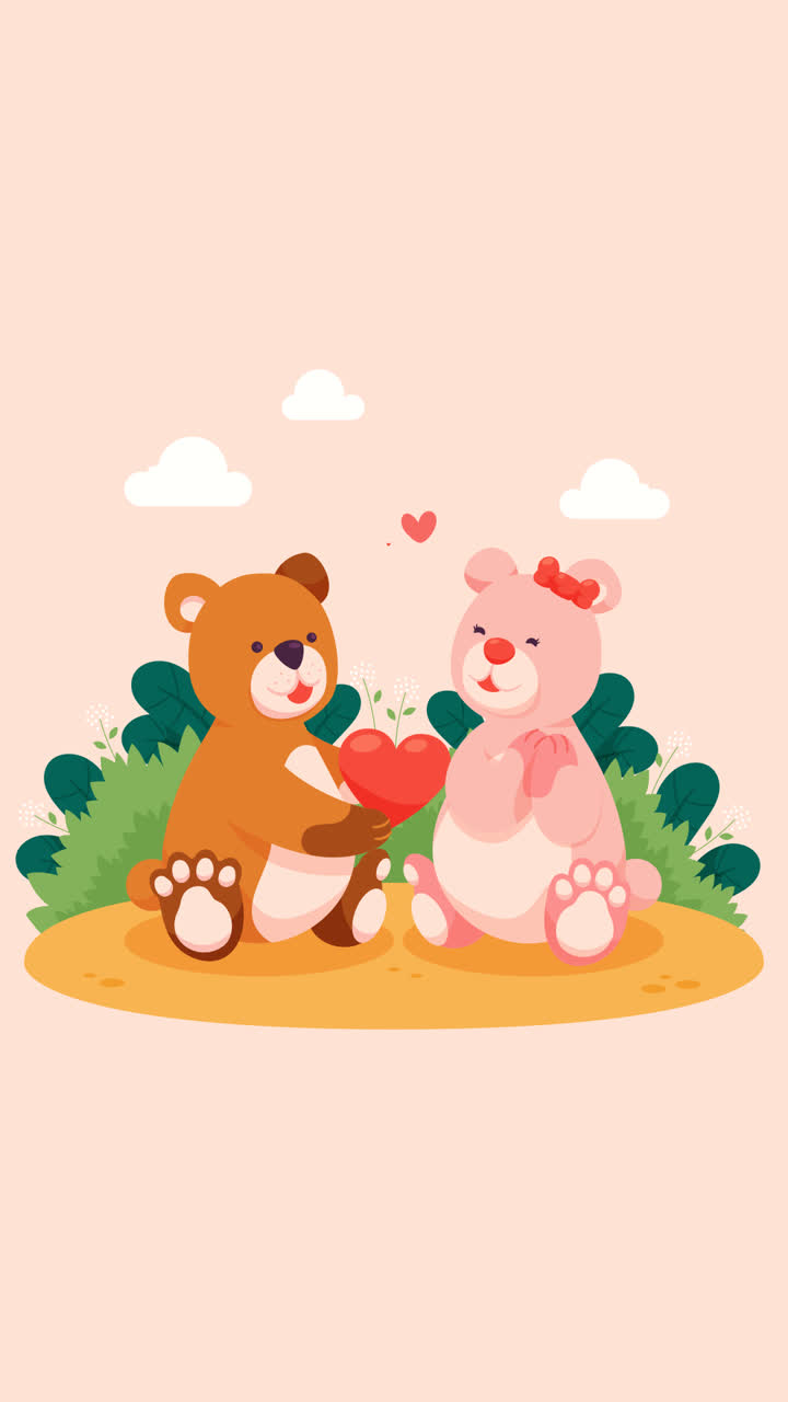 Cute Teddy Bears in Love