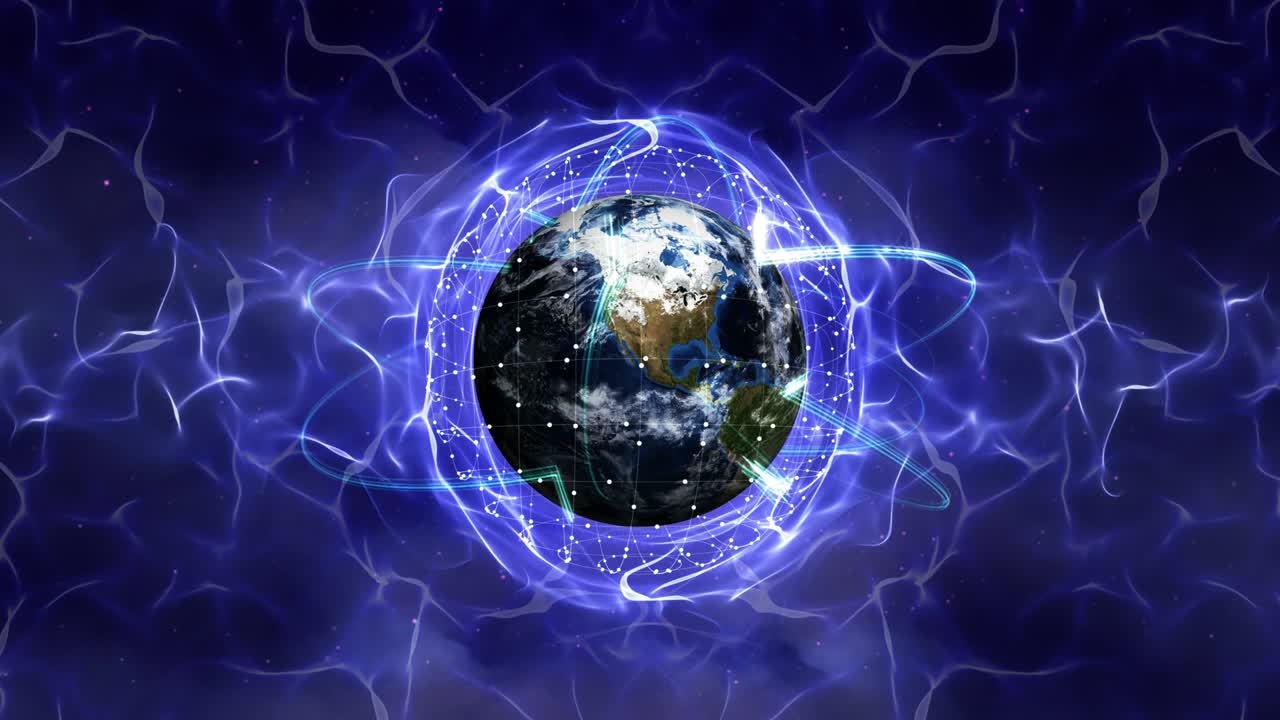 tierra, concepto de red de conexión, bucle