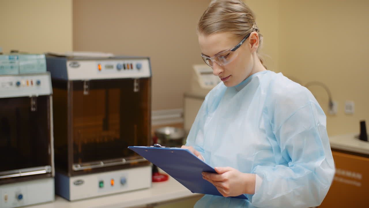 Scientist At Lab Working On Virus Diesease