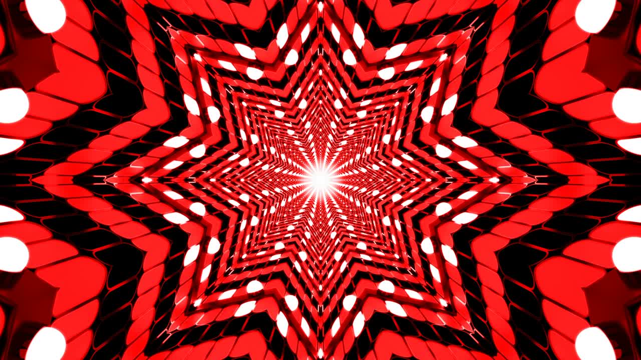 Túnel de Corredor Abstrato Tecnológico Vermelho em Loop