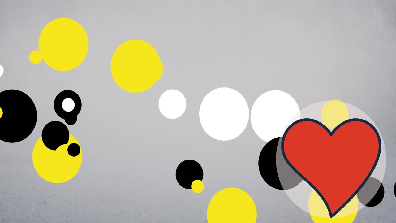 animación del corazón sobre manchas de colores