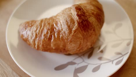 a croissant on a plate
