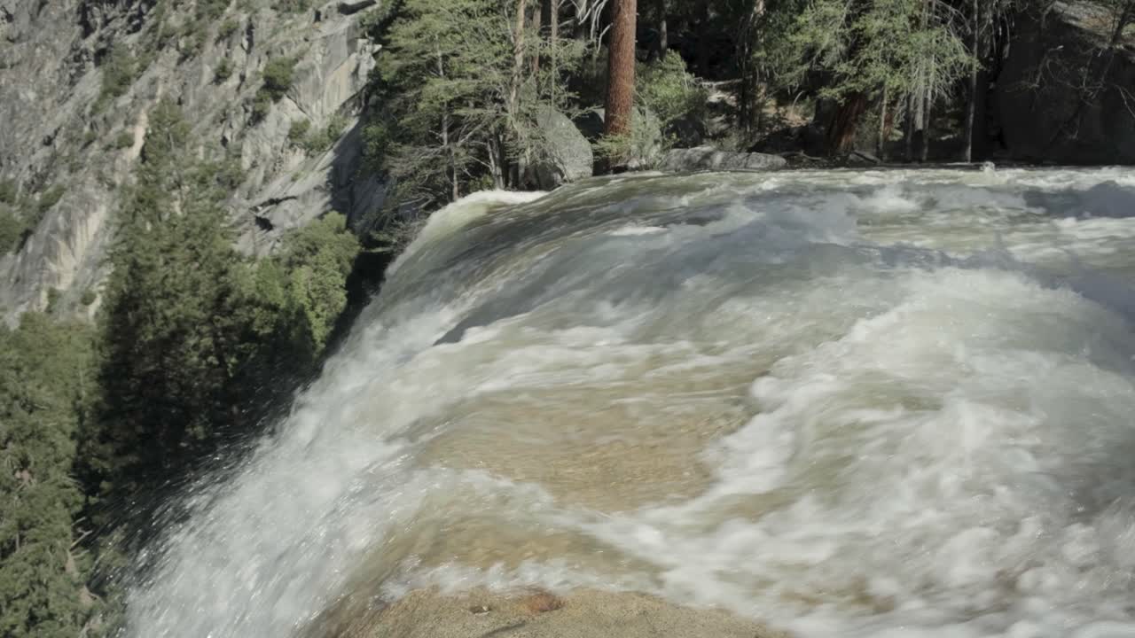 Up close edge of waterfall