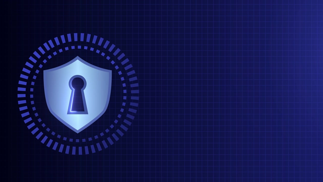 Digital Security Shield Icon with Circular Loading Animation