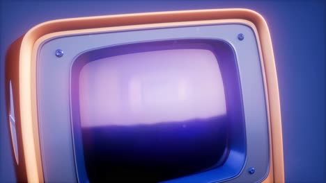 Retro-Fernseher-Auf-Blauem-Himmelshintergrund