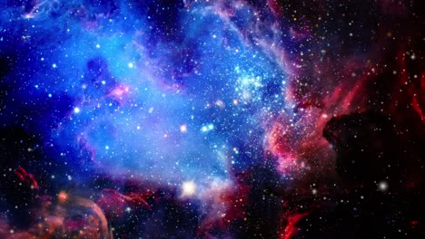 La-Superficie-De-La-Nube-Nebulosa-Multicolor-En-El-Universo-Repleto-De-Estrellas